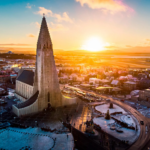 Berge Und Meer Island Reykjavik Hallgrimskirche Berge Und Meer Island Reykjavik Hallgrimskirche
